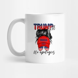 Trump Girl No Apologies Patriotic American Flag Mug
